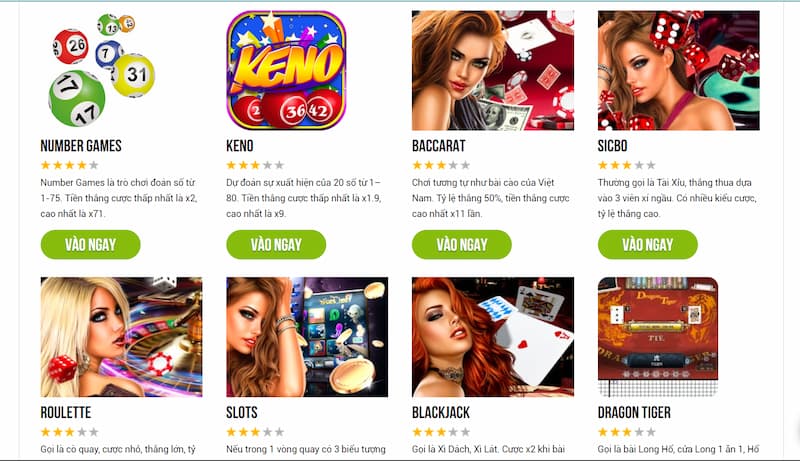 Các sản phẩm tại Mibet