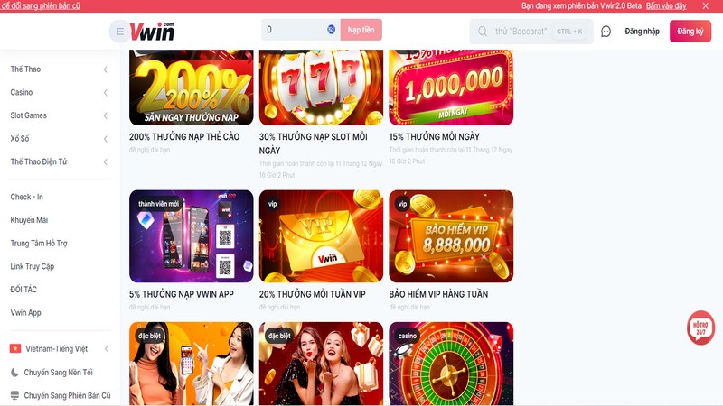 Những quy định về ưu đãi tổ chức tại Vwin